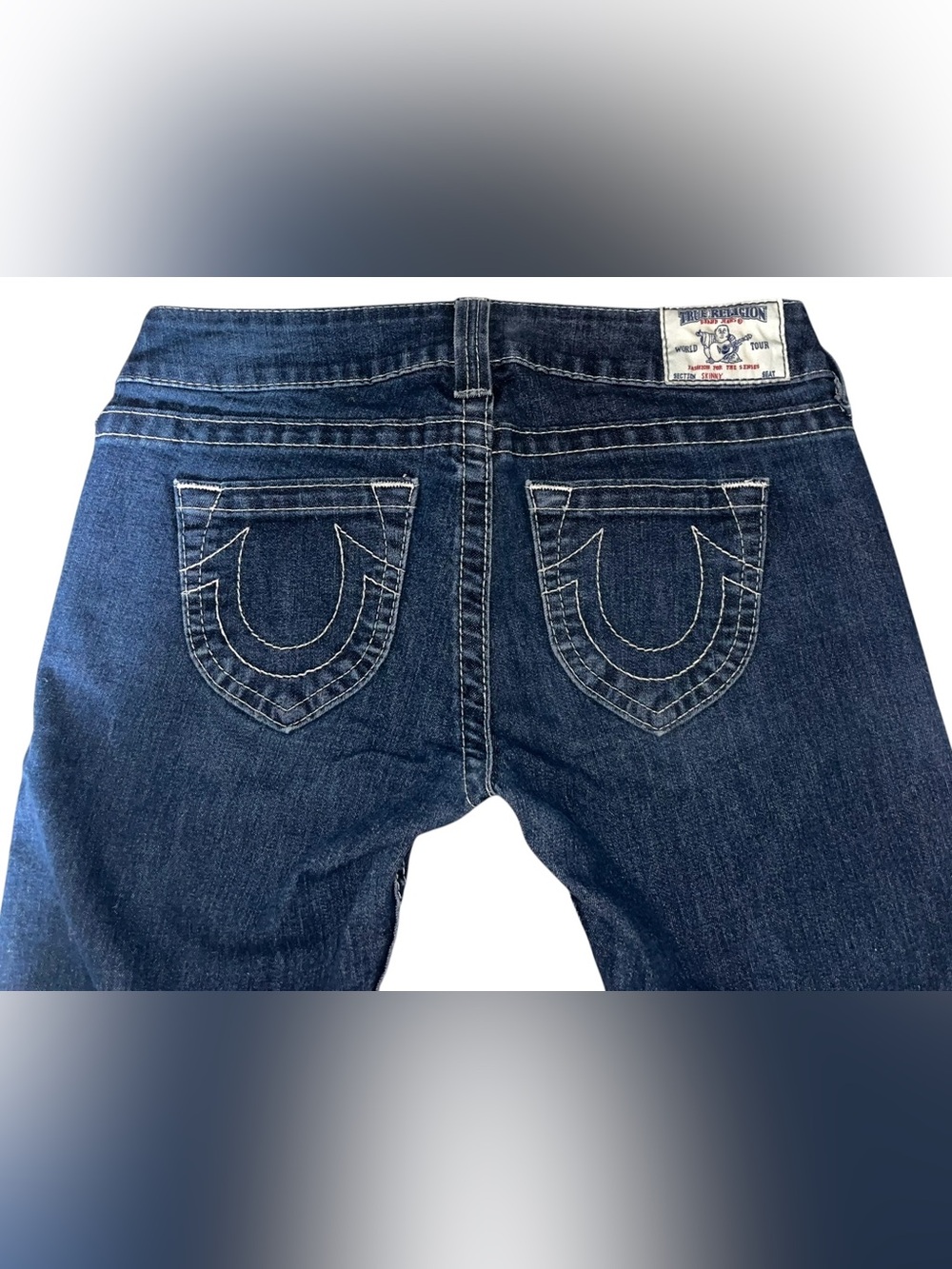 True Religion Skinny Jeans in Dark Blue Denim Y2K